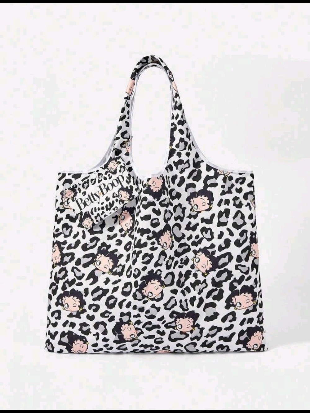Betty Boop Black, White & Pink Leopard Print Tote